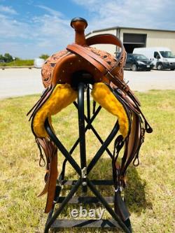 Kids Adults Western Horse Barrel Saddle Floral tooled Free Tackset Free Shipping