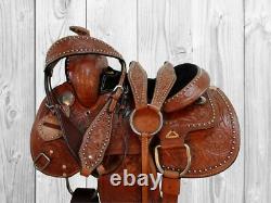 Kids Pony Saddle Western Pleasure Trail Floral Tooled Leather Used Tack 10 12 13
