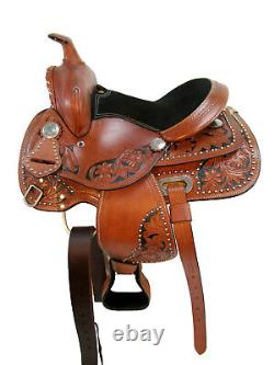 Kids Trail Saddle Western Horse Youth Pleasure Custom Leather Used Set 10 12 13