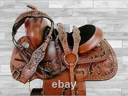 Kids Trail Saddle Western Horse Youth Pleasure Custom Leather Used Set 10 12 13