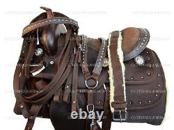 Kids Western Saddle Barrel Racing Pleasure Trail Brown Used Tack Set 12 13 14