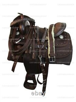 Kids Western Saddle Barrel Racing Pleasure Trail Brown Used Tack Set 12 13 14