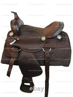 Kids Western Saddle Barrel Racing Pleasure Trail Brown Used Tack Set 12 13 14