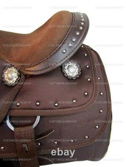 Kids Western Saddle Barrel Racing Pleasure Trail Brown Used Tack Set 12 13 14