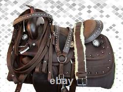 Kids Western Saddle Barrel Racing Pleasure Trail Brown Used Tack Set 12 13 14