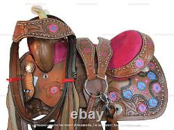 Kids Western Saddle Barrel Racing Youth Pleasure Horse Used Pink Tack 10 12 13