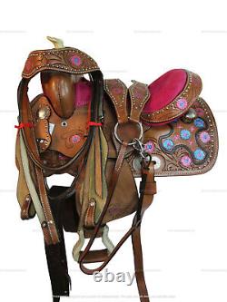 Kids Western Saddle Barrel Racing Youth Pleasure Horse Used Pink Tack 10 12 13