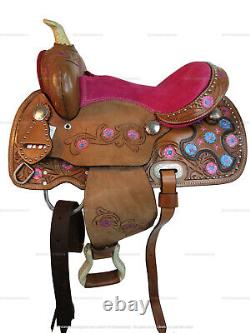 Kids Western Saddle Barrel Racing Youth Pleasure Horse Used Pink Tack 10 12 13