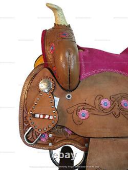 Kids Western Saddle Barrel Racing Youth Pleasure Horse Used Pink Tack 10 12 13