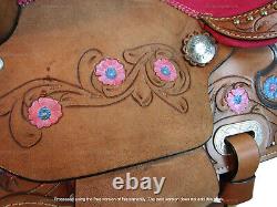 Kids Western Saddle Barrel Racing Youth Pleasure Horse Used Pink Tack 10 12 13