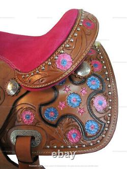 Kids Western Saddle Barrel Racing Youth Pleasure Horse Used Pink Tack 10 12 13