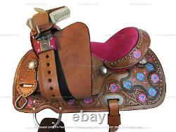 Kids Western Saddle Barrel Racing Youth Pleasure Horse Used Pink Tack 10 12 13