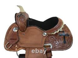 Kids Western Saddle Brown Leather Youth Pleasure Trail Barrel Used Tack 10 12 13