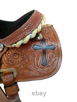 Kids Western Saddle Brown Leather Youth Pleasure Trail Barrel Used Tack 10 12 13