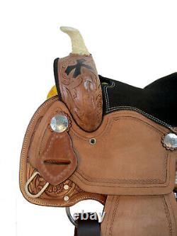 Kids Western Saddle Brown Leather Youth Pleasure Trail Barrel Used Tack 10 12 13