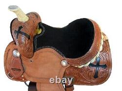 Kids Western Saddle Brown Leather Youth Pleasure Trail Barrel Used Tack 10 12 13