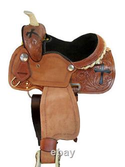 Kids Western Saddle Brown Leather Youth Pleasure Trail Barrel Used Tack 10 12 13