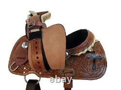 Kids Western Saddle Brown Leather Youth Pleasure Trail Barrel Used Tack 10 12 13