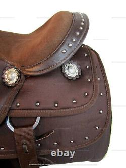 Kids Western Saddle Youth Child Barrel Racing Trail Used Synthetic Tack 12 13 14