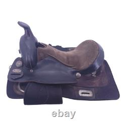 King Leather Barrel Racing Trail Saddle Black Brown Western Horse Saddle