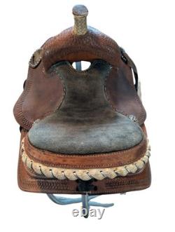 King Series 13 Youth Western Saddle Tooled Leather Star Conchos Kids Pony