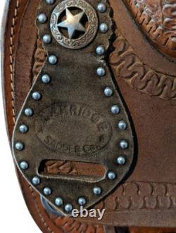 King Series 13 Youth Western Saddle Tooled Leather Star Conchos Kids Pony