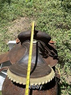 Kingsville Texas Leather Western Saddle Marked Joe Mendietta King Ranch Area