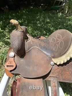 Kingsville Texas Leather Western Saddle Marked Joe Mendietta King Ranch Area