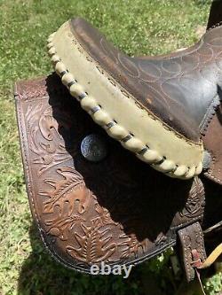 Kingsville Texas Leather Western Saddle Marked Joe Mendietta King Ranch Area