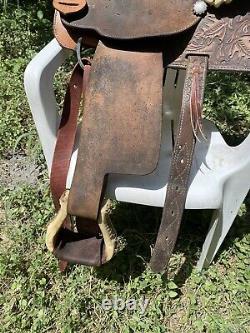 Kingsville Texas Leather Western Saddle Marked Joe Mendietta King Ranch Area