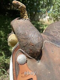 Kingsville Texas Leather Western Saddle Marked Joe Mendietta King Ranch Area