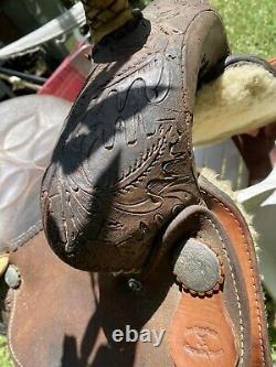 Kingsville Texas Leather Western Saddle Marked Joe Mendietta King Ranch Area