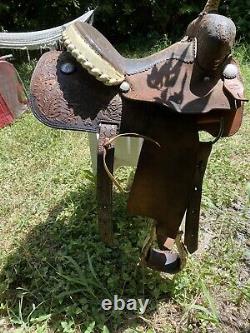 Kingsville Texas Leather Western Saddle Marked Joe Mendietta King Ranch Area