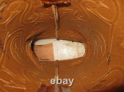 LUCCHESE OSTRICH Saddle Tan COWBOY BOOTS 11 B