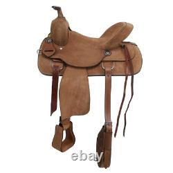Laredo Roughout Roper Style Saddle Complete Back Rigging Full QH Bars 16 NEW