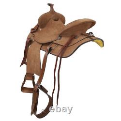 Laredo Roughout Roper Style Saddle Complete Back Rigging Full QH Bars 16 NEW