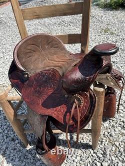 Leather Pony Saddle 12 Suede Seat, Bridle, Breast Collar, 2 Cinches, 2 Blankets