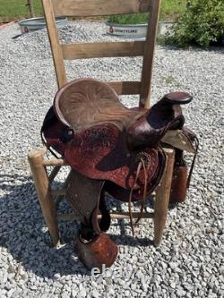 Leather Pony Saddle 12 Suede Seat, Bridle, Breast Collar, 2 Cinches, 2 Blankets
