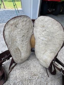 Leather Pony Saddle 12 Suede Seat, Bridle, Breast Collar, 2 Cinches, 2 Blankets