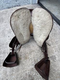 Leather Pony Saddle 12 Suede Seat, Bridle, Breast Collar, 2 Cinches, 2 Blankets