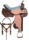 Leather Western Barrel Horse Saddle Handmade Tooling With Suede Soft Seat