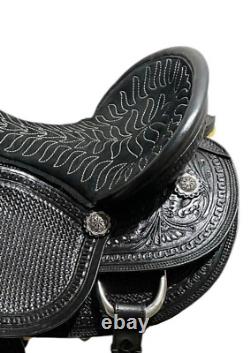 Leather Western Barrel Racing Horse Saddle Premium Quality Size 14-18