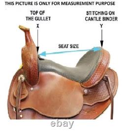 Leather Western Barrel Racing Trail Horse Tack Saddle With Girth in All Sizes