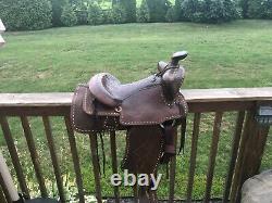 Leather Western Saddle 14 1/2 inch 6 Gullet exc condition Horse Equine