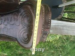 Leather Western Saddle 14 1/2 inch 6 Gullet exc condition Horse Equine