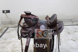 Leather western wade saddle tooled carved leather horse tack All Colors All Size