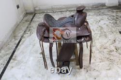 Leather western wade saddle tooled carved leather horse tack All Colors All Size