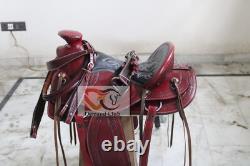 Leather western wade saddle tooled carved leather horse tack All Colors All Size