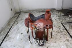 Leather western wade saddle tooled carved leather horse tack All Colors All Size