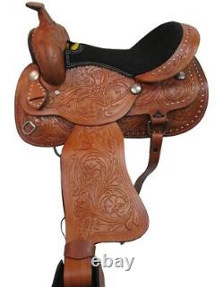 Lightly Used 17 All Around Western Saddle. Floral Tooled With Matching Tack